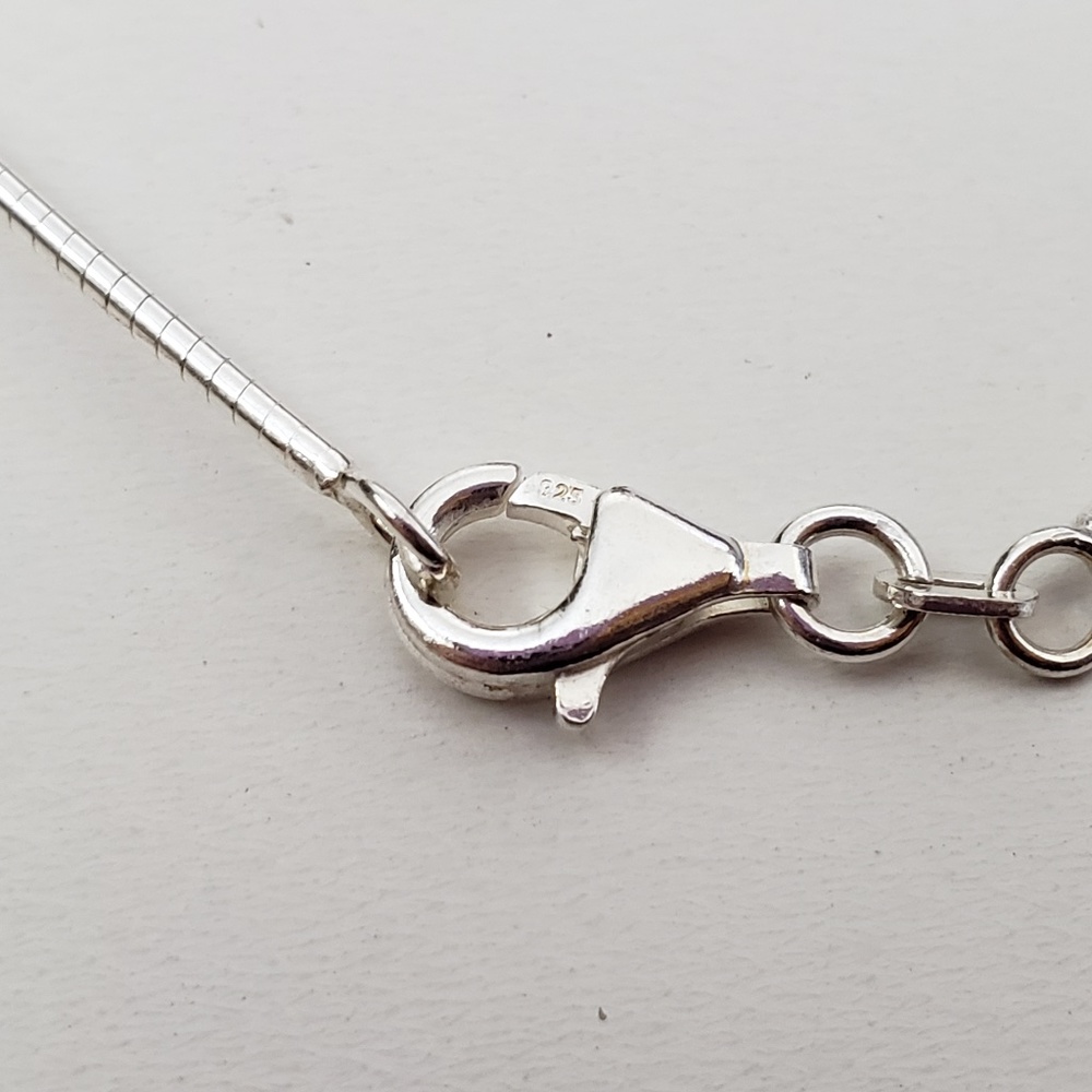 E&L Israel Sterling Silver Omega Chain Electroform Pendant Necklace - Picture 5 of 8